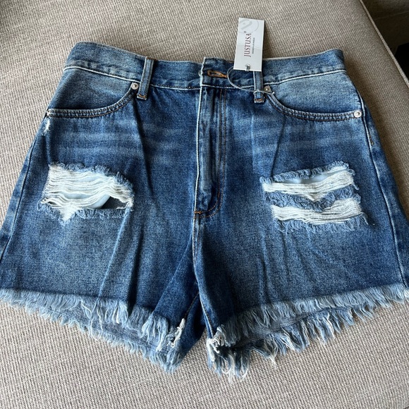High Rise Denim Shorts - Picture 1 of 6